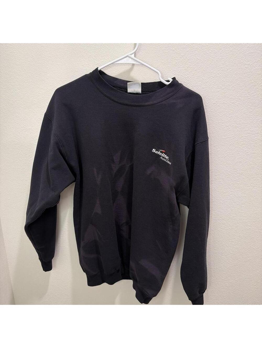 Vintage Safelite Black crewneck sweatshirt with white logo